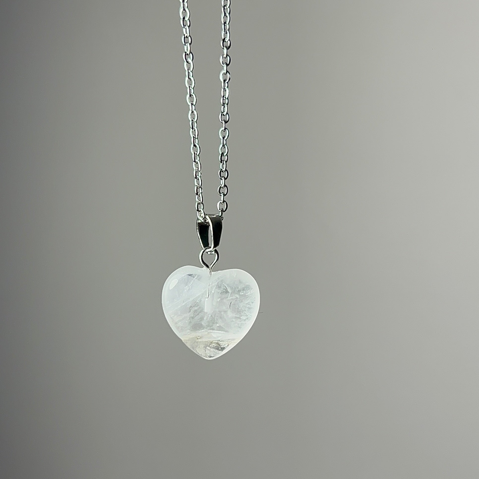 Clear Quartz heart necklace
