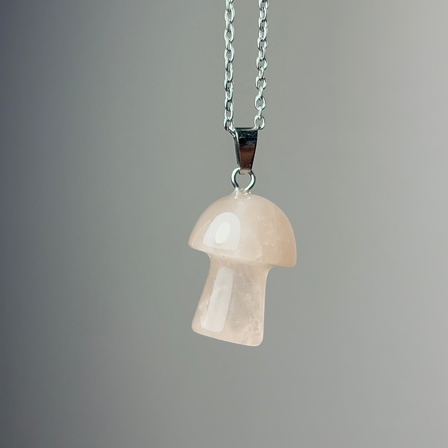Rose Quartz mushroom 🍄 necklace