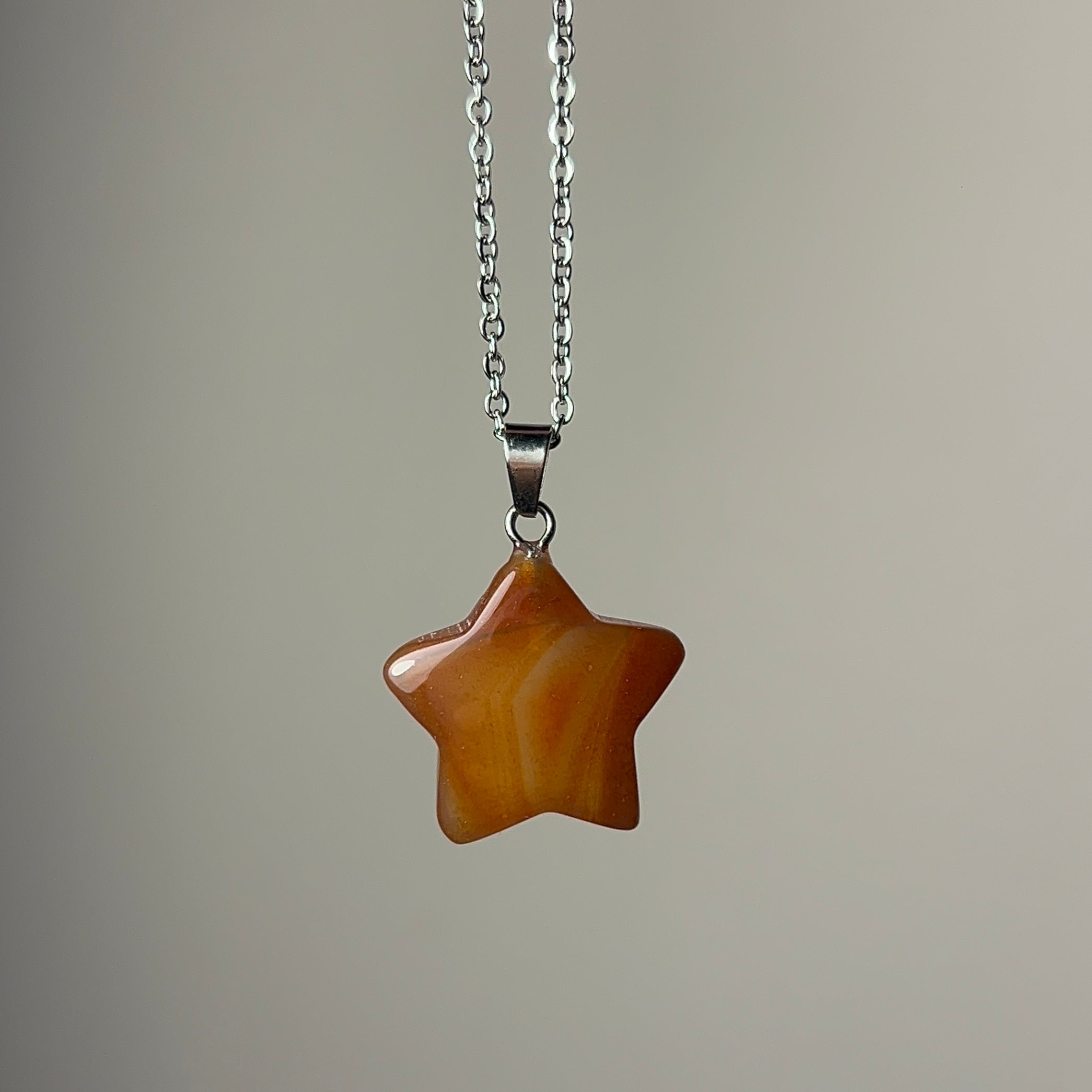 Carnelian star necklace