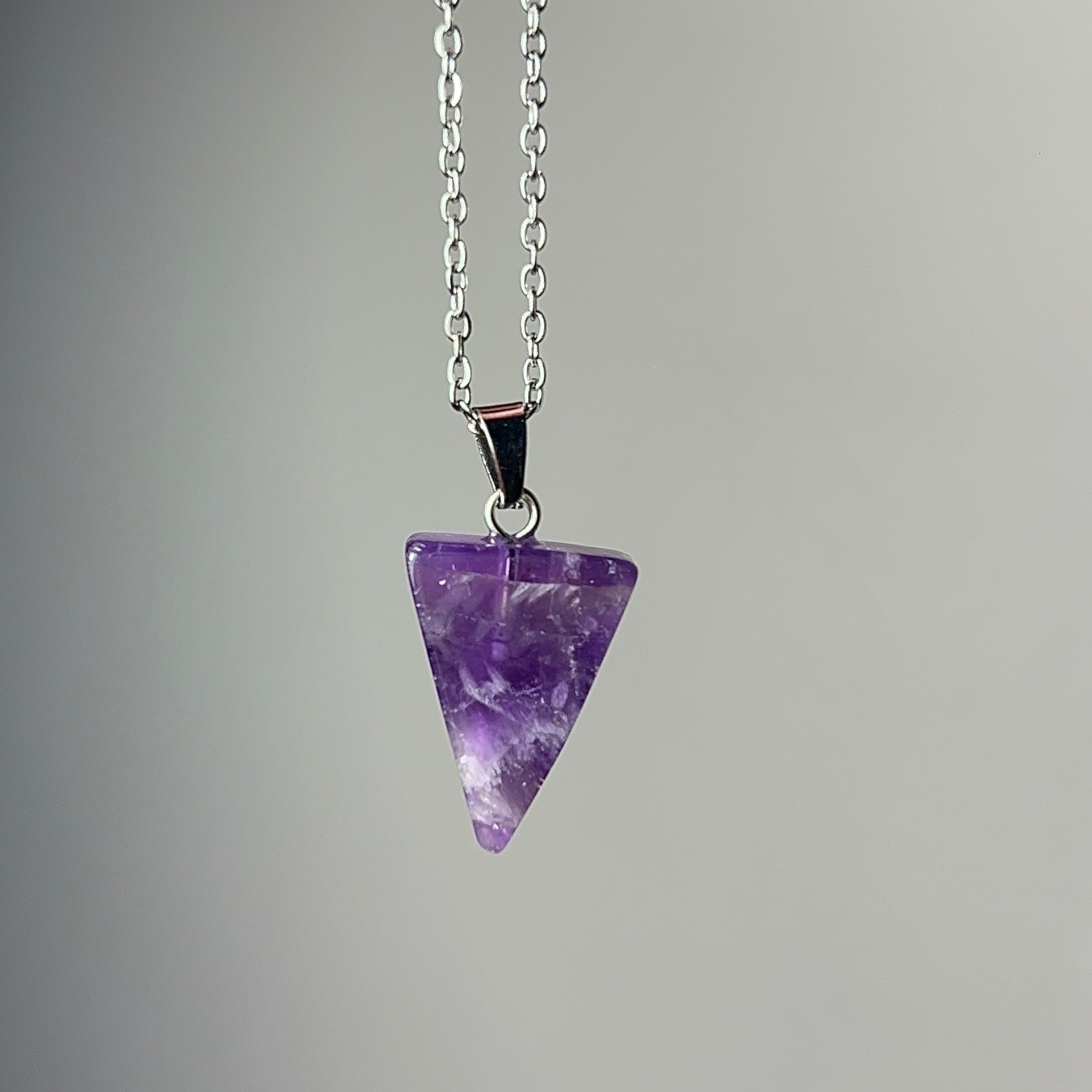Amethyst triangle necklace