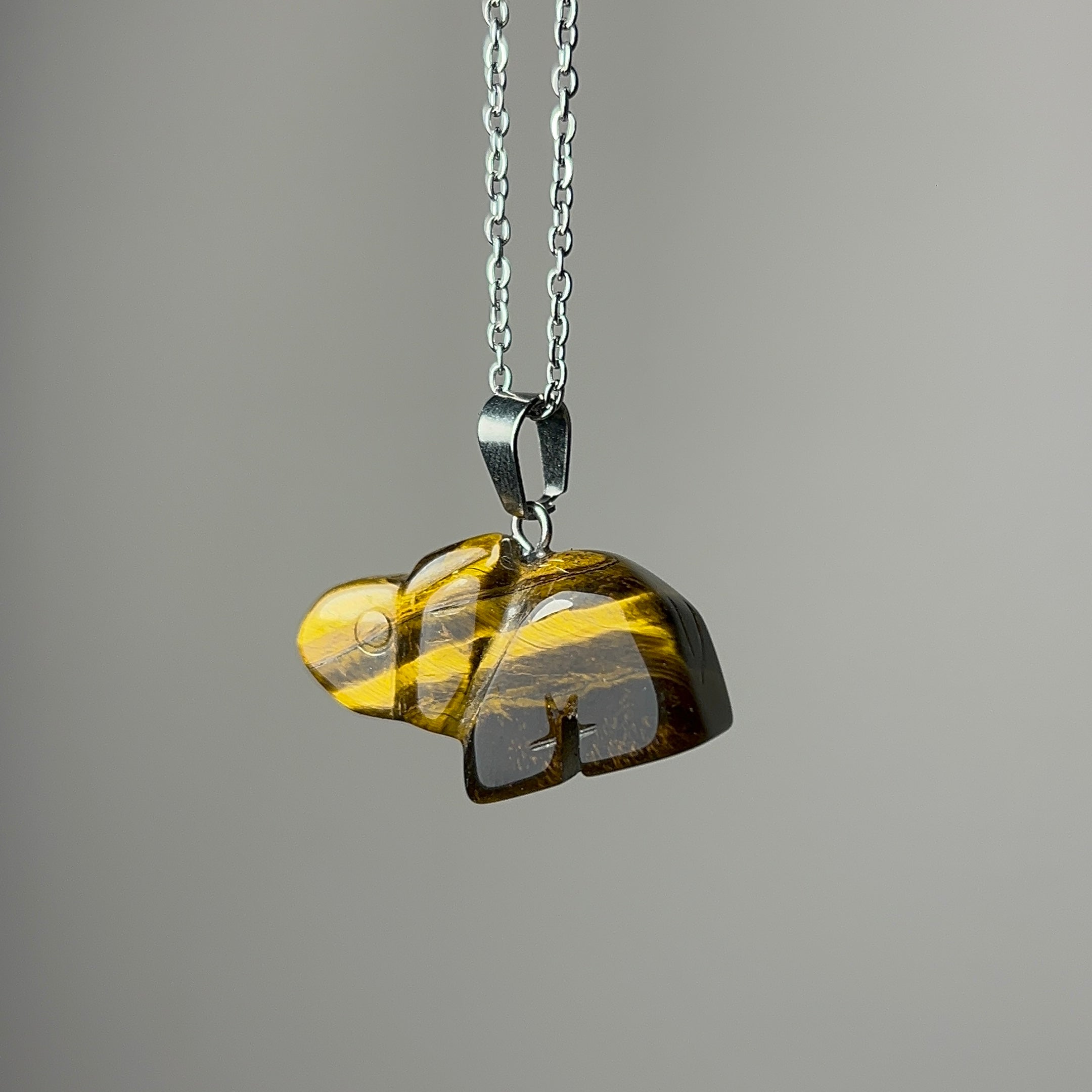 Tigers eye elephant necklace