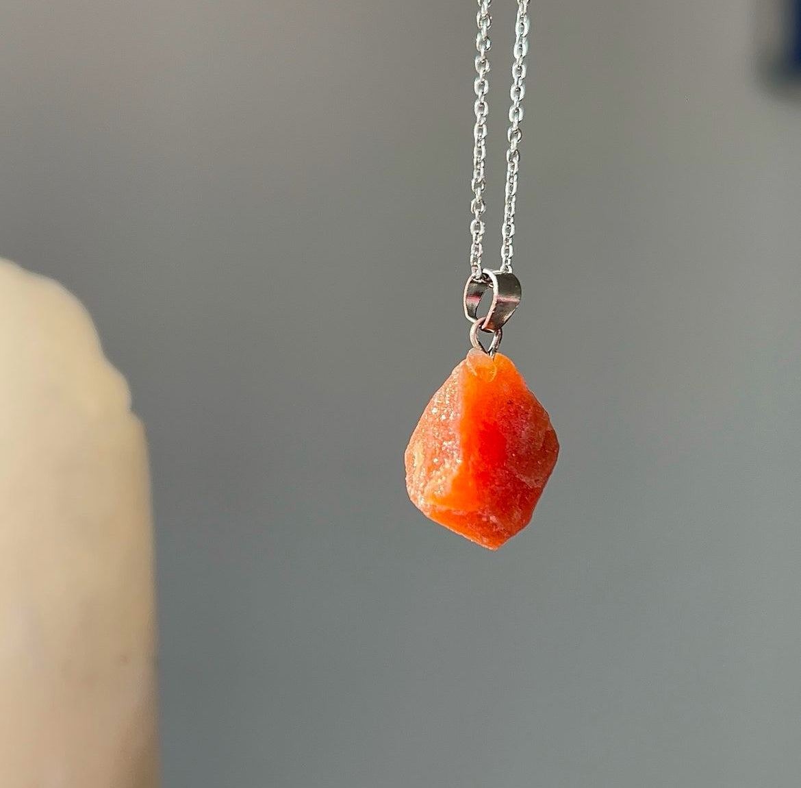 Orange calcite necklace