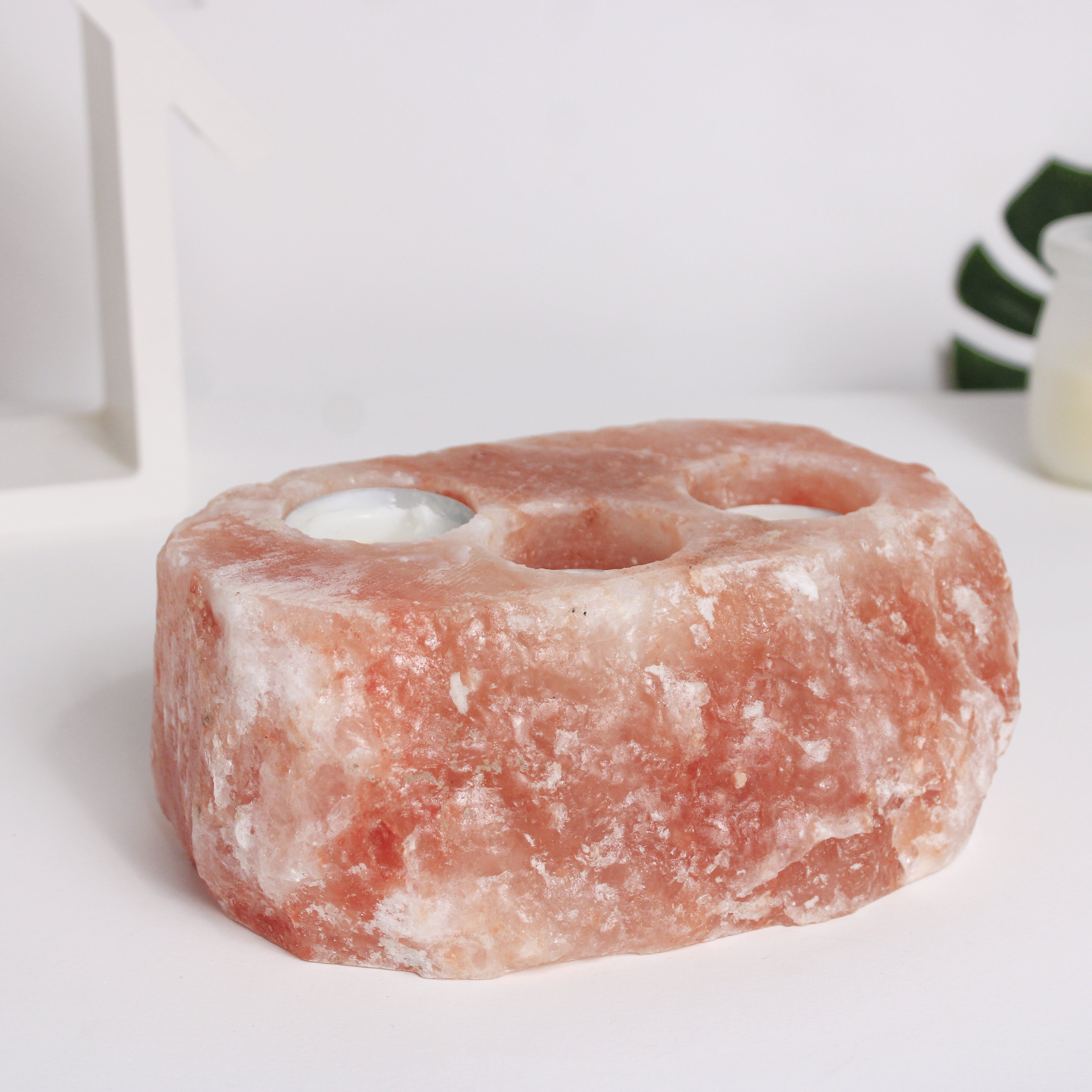 Natural 3 holes candle holder