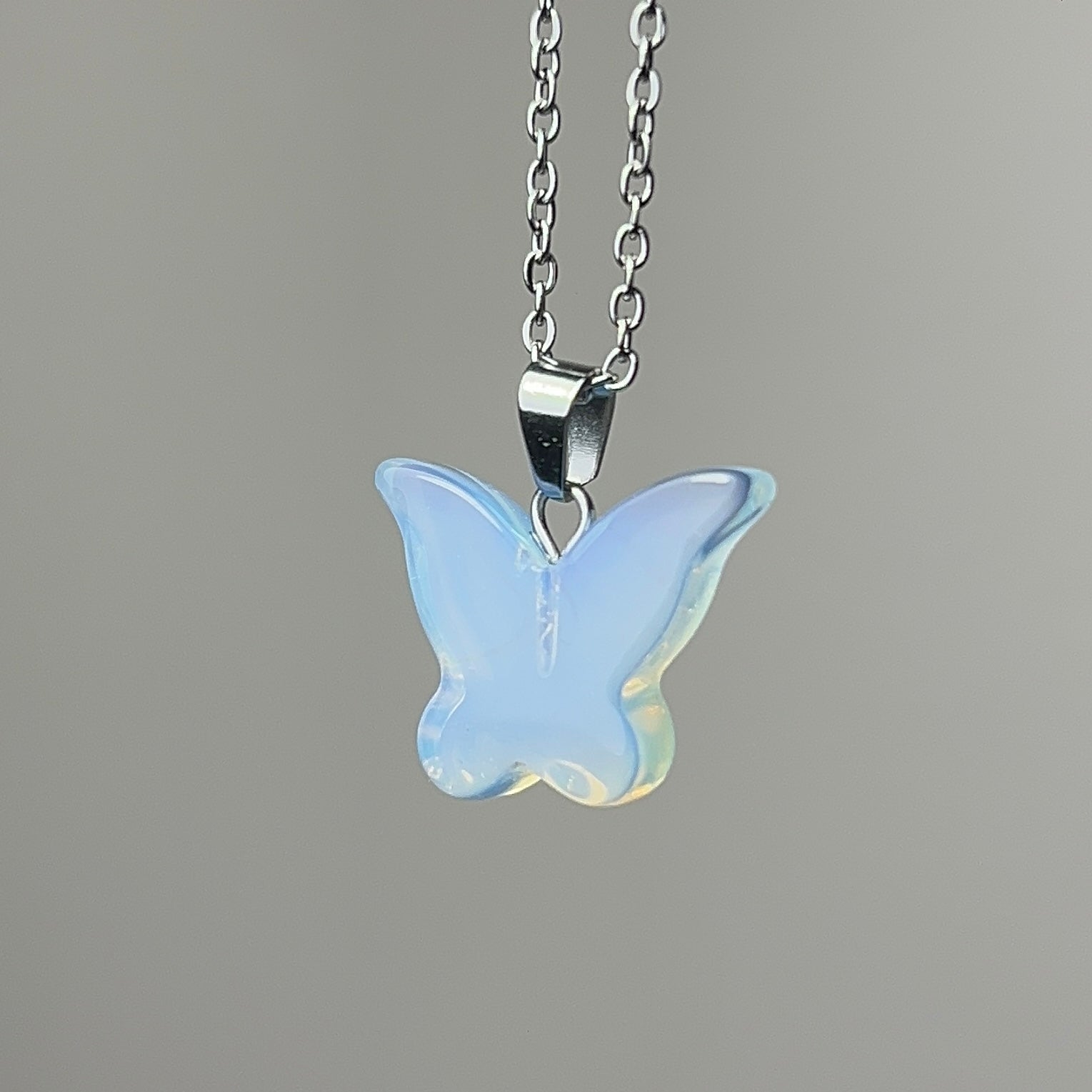 Opalite butterfly necklace