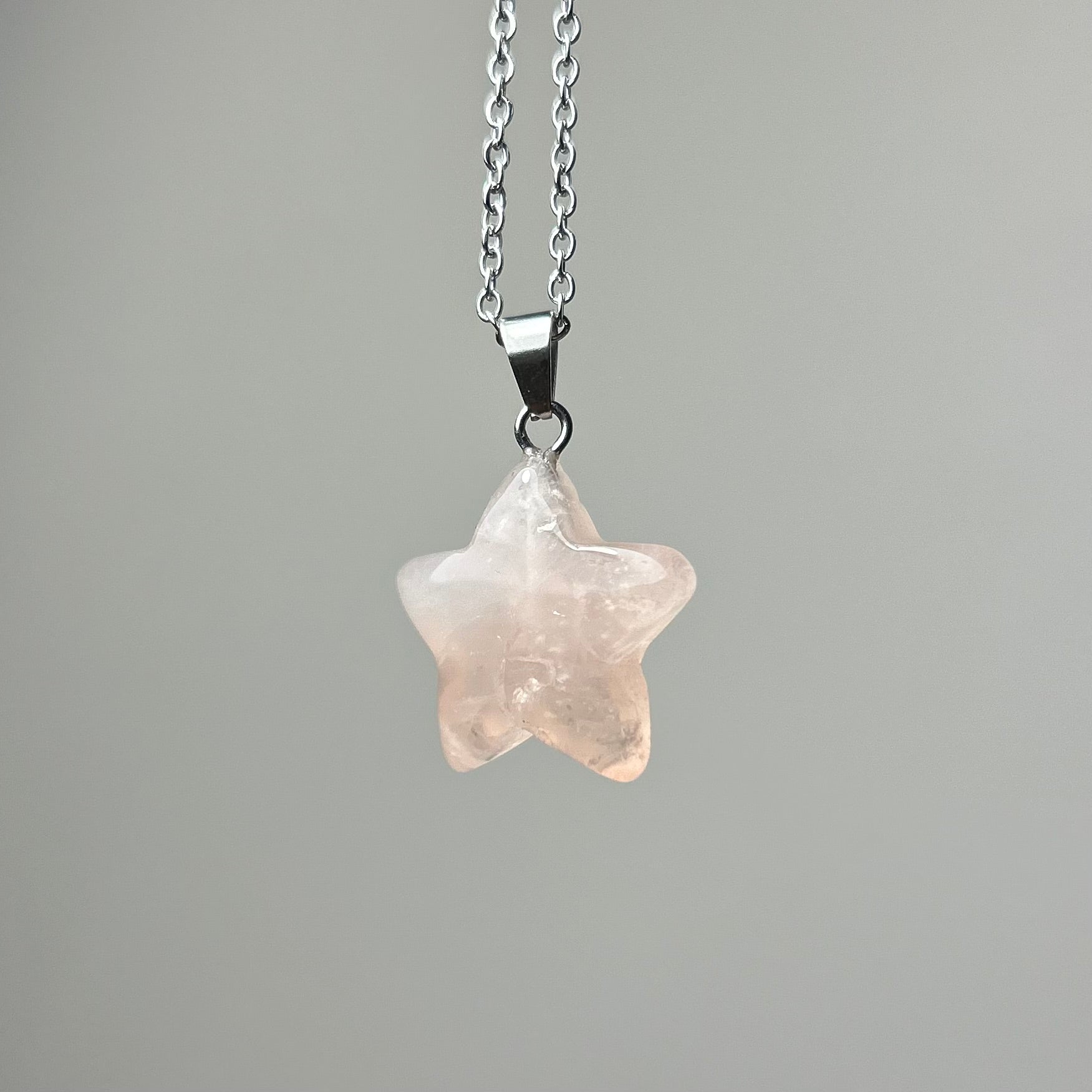 Rose Quartz star necklace