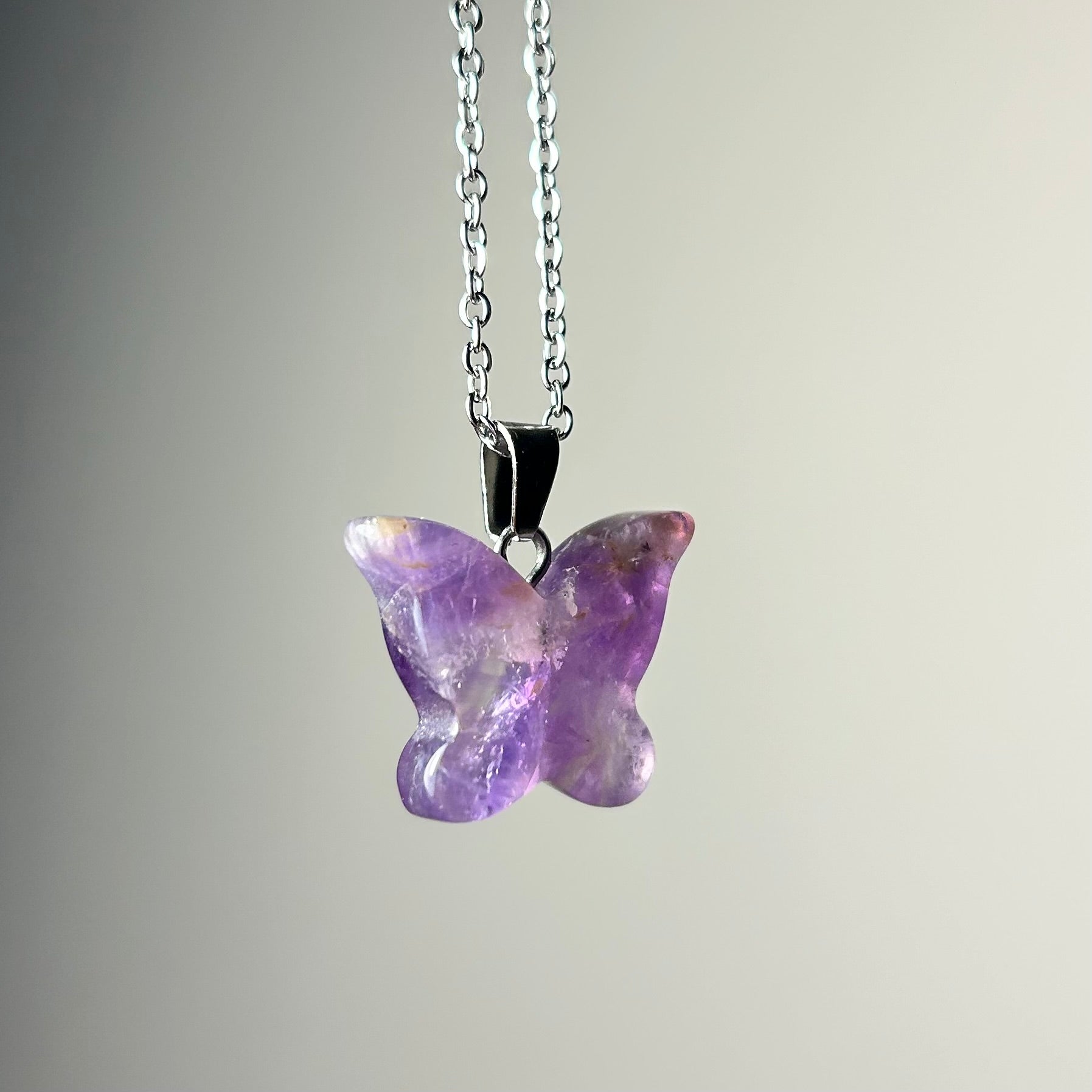 Amethyst butterfly necklace