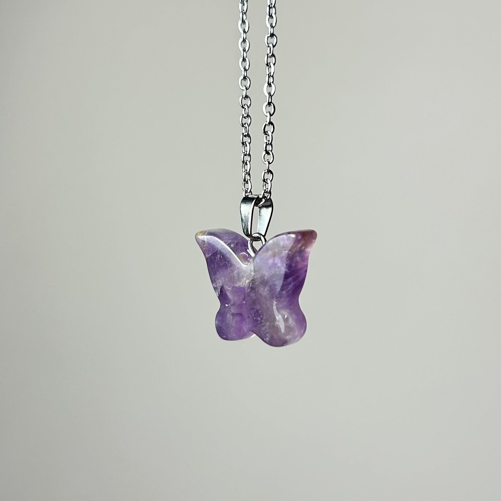 Amethyst butterfly necklace