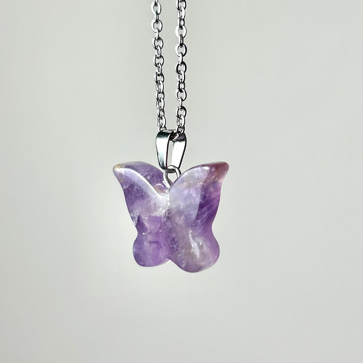 Amethyst butterfly necklace