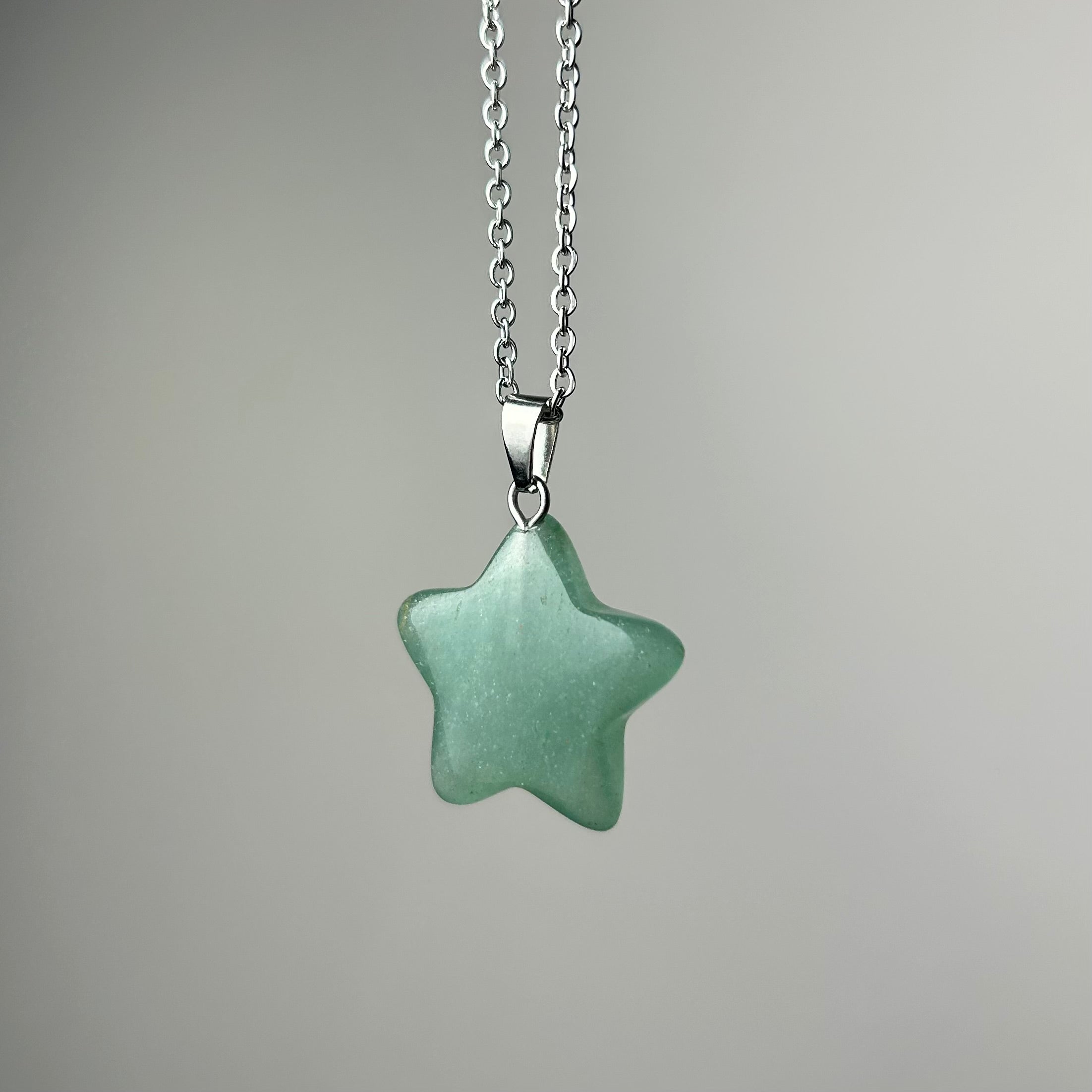 Green aventurine star necklace